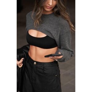 All Things Golden Super Crop Knit Sweater NWT